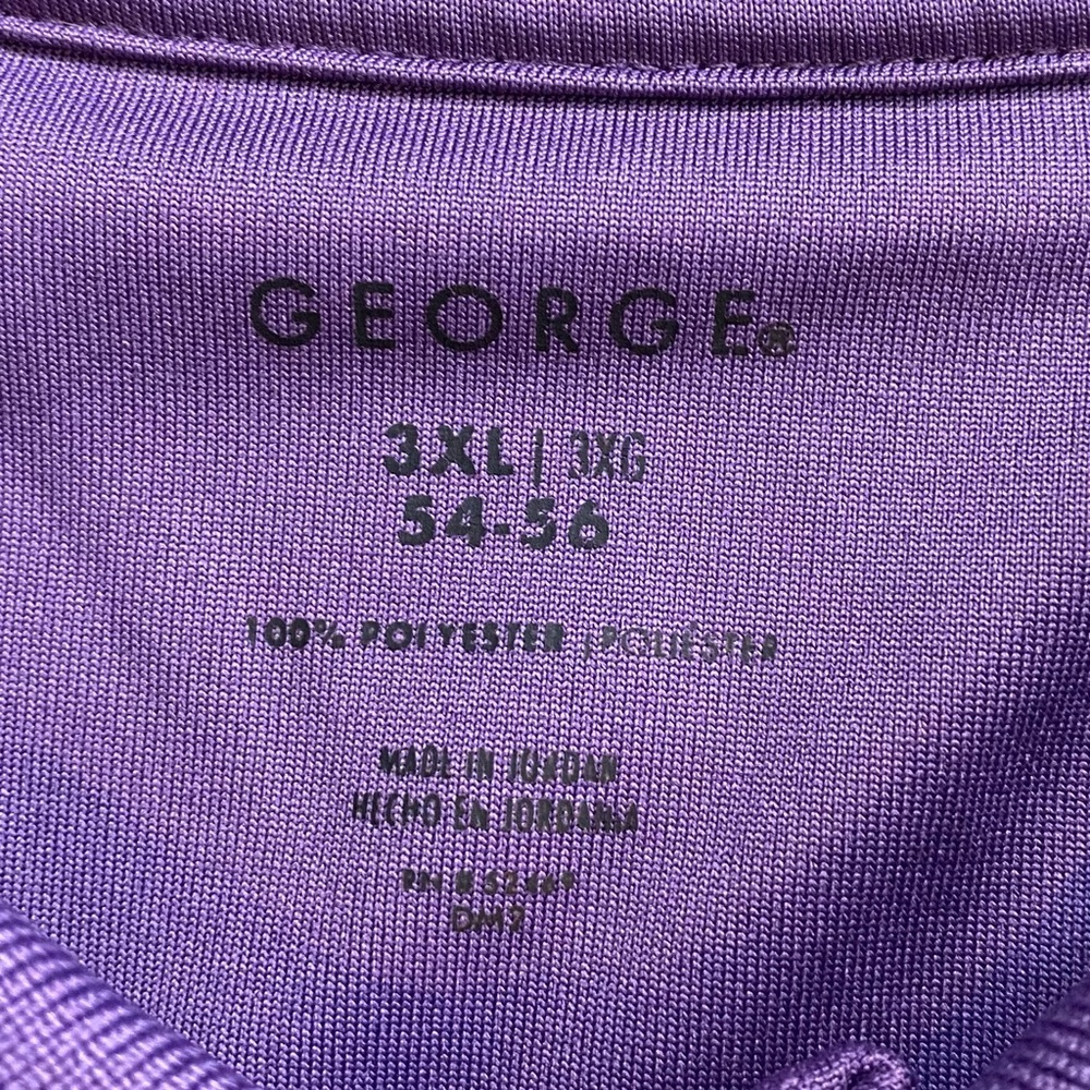 GEORGE Big Men's Pique Golf Polo Shirt Purple Short sleeve Cool Dry Fit Size 3XL - Picture 5 of 6